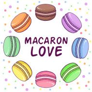 Vector macaroon illustration in round shape N2