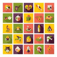 Flat concept design with shadow collection birds N16