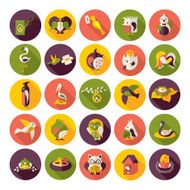 Flat concept design with shadow collection birds N17