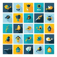 Flat concept design with shadow collection birds N20