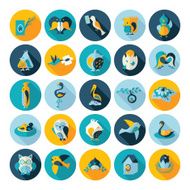 Flat concept design with shadow collection birds N21