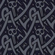 Halloween Skull Seamless Pattern N3