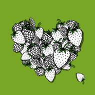 Berries heart sketch for your design