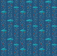 Seamless pattern in vector made of hearts and clouds N2