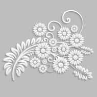 Flowers and floral elements cut from paper N2