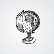 Isolated hand drawn Globe N2