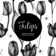 Spring vintage background with tulip flowers