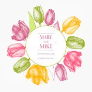 Vector tulip invitation card