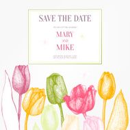 Vector tulip invitation card N2