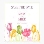 Vector tulip invitation card N3