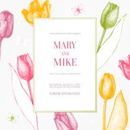 Vector tulip invitation card N5