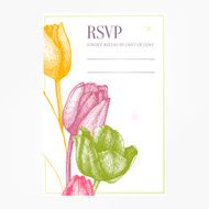 Vector tulip invitation card N6