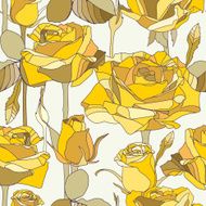 Vector seamless pattern with hand drawn roses flowers N3