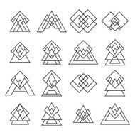 Set of trendy geometric shapes Geometric icons Hipster logotyp