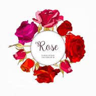 Vector greeting card or invitation design with hand drawn roses N7