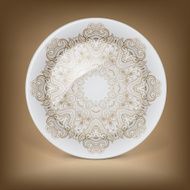 Christmas decorative plate with round lace pattern