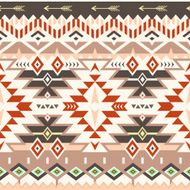 Vector Seamless Tribal Pattern in Red - Brown Colors N2