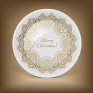 Christmas decorative plate with circular lace pattern N3