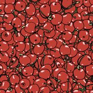 Vector cherry seamless hand drawn pattern