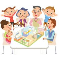 Three generationss to see the model of house N2