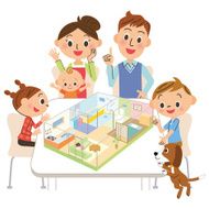 Parent and child to see the model of house N2