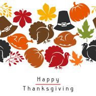 Happy Thanksgiving Day seamless pattern with holiday objects N2
