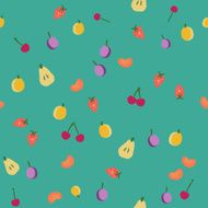Vintage fruits seamless pattern