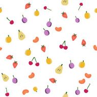 Fruits seamless pattern on white