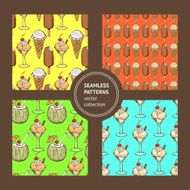 Sketch set with ice cream patterns
