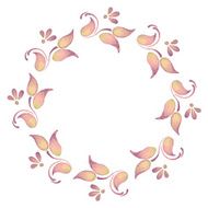 Abstract watercolor branch 2 Floral pattern Round vector frame 8