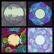 Set of floral vector backgrounds N2