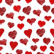 Hand drawn pattern from colorful herarts