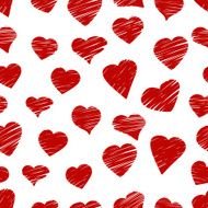 Hand drawn pattern from hearts
