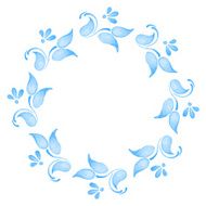 Abstract watercolor branch 2 Floral pattern Round vector frame 12