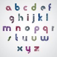 Simple modern style font with halftone lines print texture