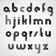 Simple modern style font with halftone lines print texture N2