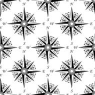 Vintage nautical compass seamless pattern