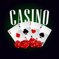Casino dice and poker cards