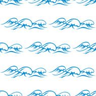 Blue ocean waves seamless pattern