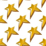 Glowing golden stars seamless pattern