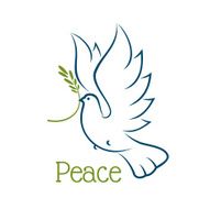 Dove or pigeon with olive branch