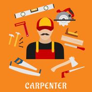 Carpenter and his toolbox tools