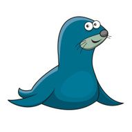 Cartoon sea fur seal character