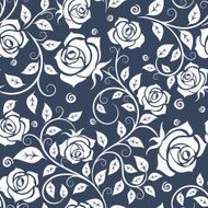 White and gray roses seamless pattern