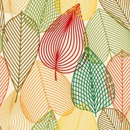Colorful autumn leaves seamless pattern N3