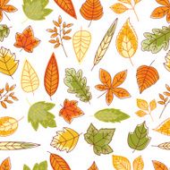 Seamless pattern with autumn leaves N17