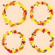 Autumnal leaves wreaths or frames