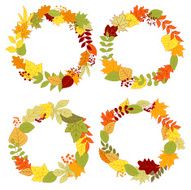 Autumn borders and frames with leaves