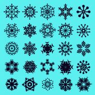 Icon set of vector snowflakes