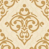 Vector seamless baroque damask luxury golden background